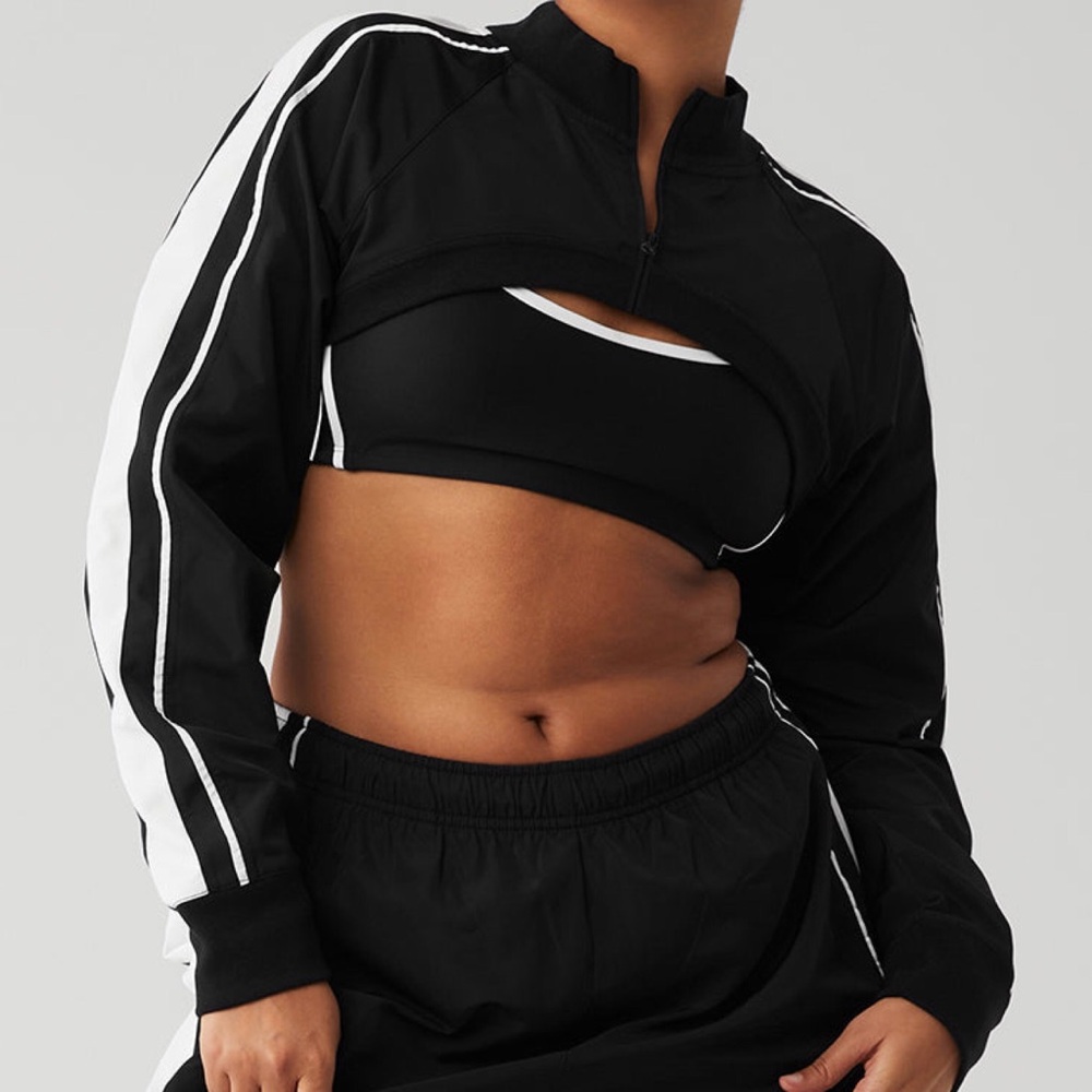 Alo Yoga Racetrack Shrug Black/White M